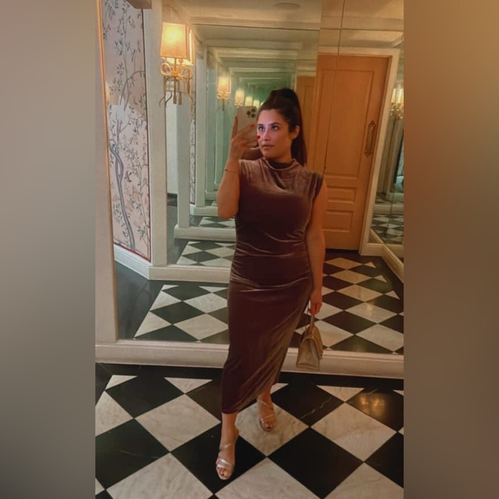 Velour bodycon dress